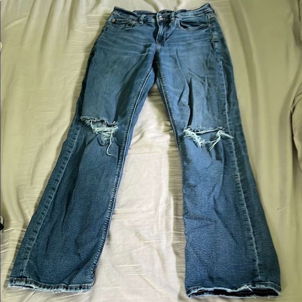 American Eagle Outfitters Blue Flare Wide Leg Jeans